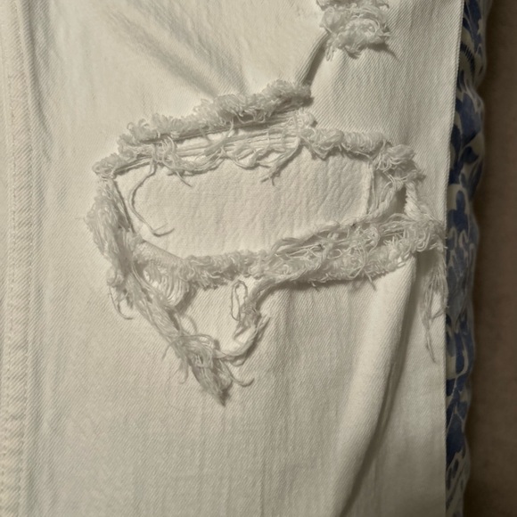 A&F curve love ultra high rise ankle straight jeans ripped white size 31 - Picture 6 of 10